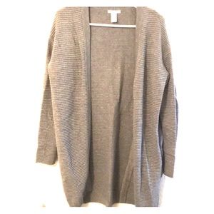 Grey ribbed cardigan
